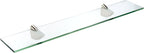 Spancraft Glass O-4.75x18-Brushed Steel Oriole Glass Shelf, Brushed Steel, 4.75" x 18"