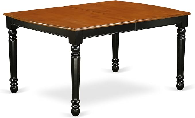 East West Furniture DOT-BCH-T Dover Kitchen Dining Table - a Rectangle Wooden Table Top with Butterfly Leaf & Stylish Legs, 42x78 Inch, Black & Cherry