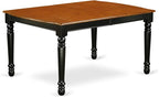 East West Furniture DOT-BCH-T Dover Kitchen Dining Table - a Rectangle Wooden Table Top with Butterfly Leaf & Stylish Legs, 42x78 Inch, Black & Cherry