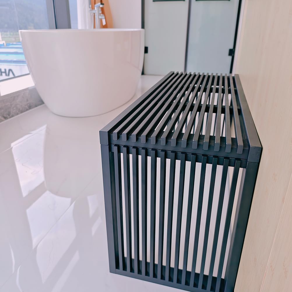 Versatile Wooden Slatted Bench - Sleek Modern Design for Dining, Entryway, Bedroom - Indoor Use with Storage Capability for Home, Kitchen, Bathroom & Beyond (Natural)