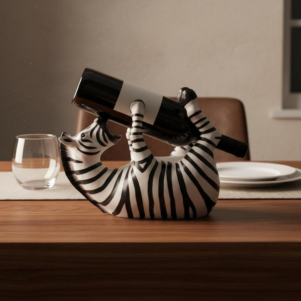Animal Statue Vino Rack Vintage Design Animal Figurine Bottle Holder Stable B...