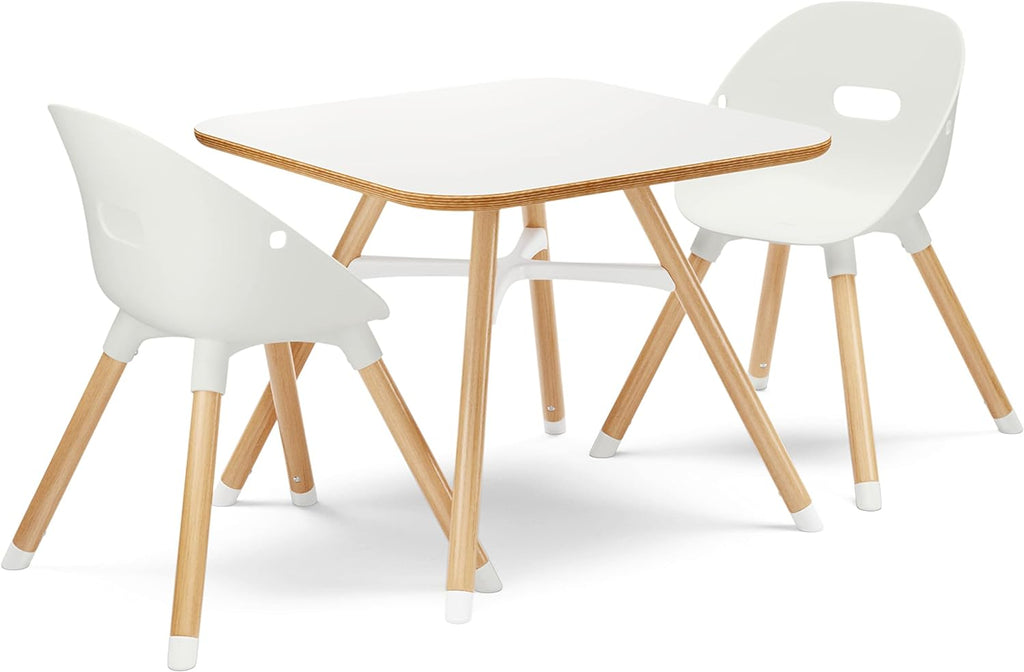 Lalo The Play Kit - Kids Table and Chairs Set - Toddler Activity Table for Playroom, Snack Time, Arts & Crafts - Easy to Clean - Coconut/Coconut