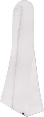 HANGERWORLD Large Wedding Dress Garment Bag Cover - 72" x 24" with Extra Wide Gusset 32" for Long Poufy Dress and Trains, Breathable, Acid-Free (White)