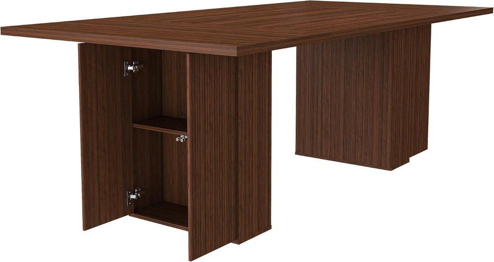 kevinplus78.74'' Rectangular Wood Dining Table with Hidden Storage Sp...