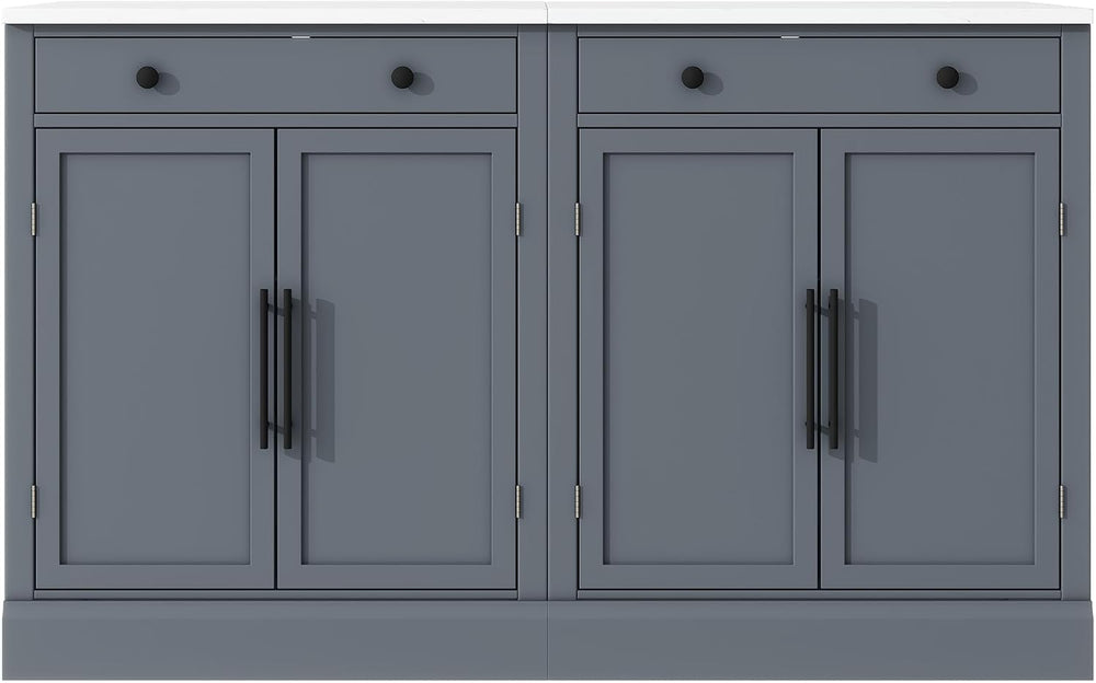 Kitchen Pantry with Drawer, Kitchen Storage Cabinet with 2 Doors 2 Adjustable...