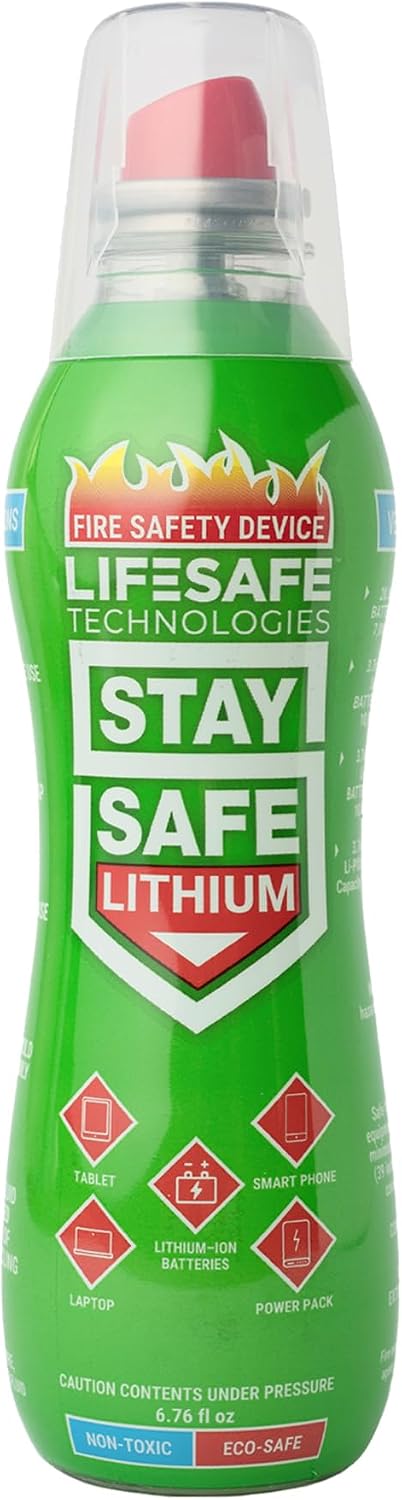 StaySafe Lithium Fire Extinguishing Spray By LifeSafe Technologies | Patented...
