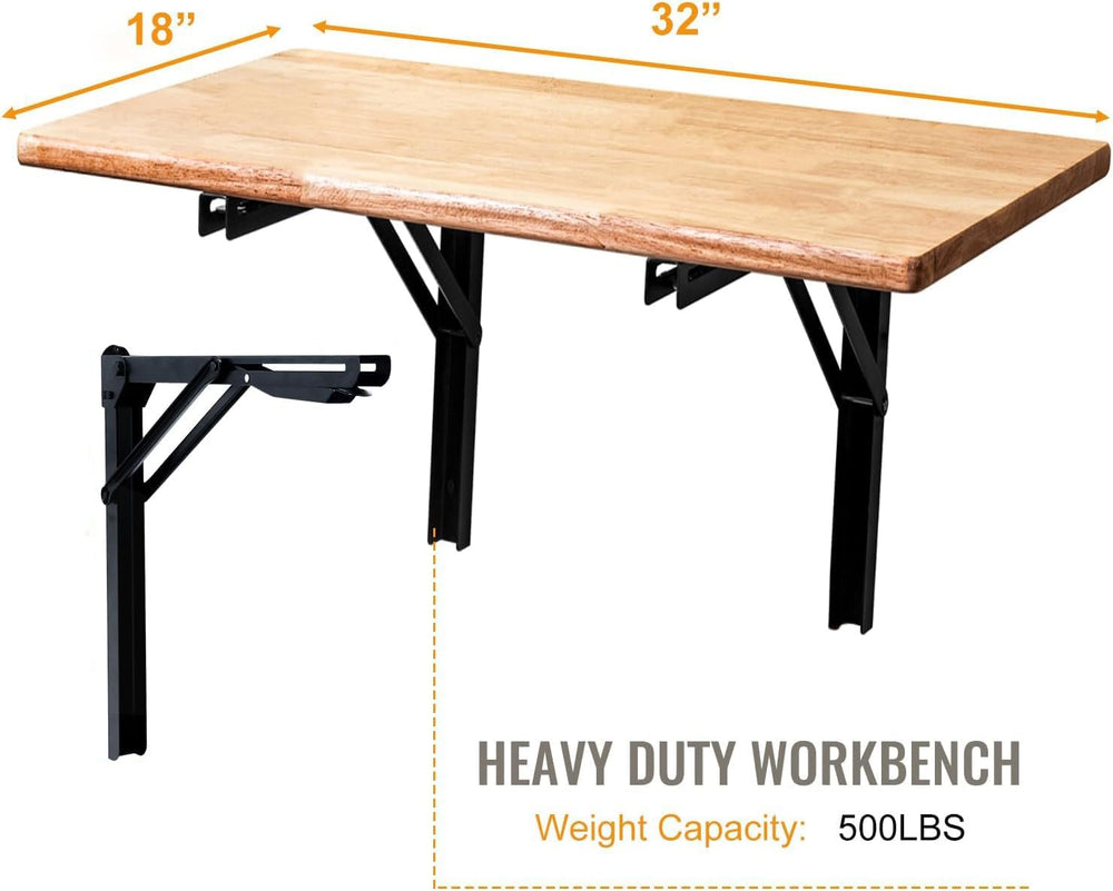 Wallmaster Wall Mounted Folding Workbench Heavy Duty Fold Down Table Utility ...