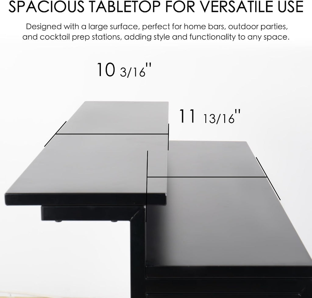 Kozyard Home Bar Cabinet with Storage Cabinet and Shelves | Black Indoor Bar Cabinet for Kitchen, Dining Room, Living Room, Home Bar Furniture