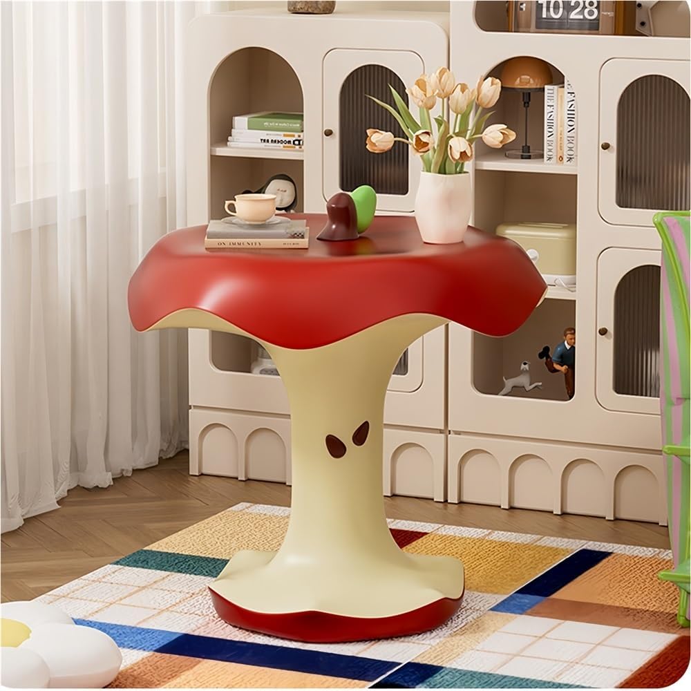 Cute Apple-Shaped Accent Table, Resin Fruit-Shape Side Tables, Small End Tabl...