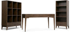SIMPLIHOME Harper Desk - 60-Inch Wide Solid Hardwood Writing Desk in Walnut Brown, Mid-Century Modern Home Office Computer Table for Workspace or Study with 2 Drawers and Flip-Down Keyboard Tray