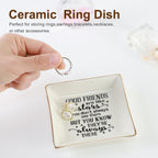 HOME SMILE Good Friends Bestie Birthday Gifts for Women Her Ring Trinket Dish Jewelry Tray-Good Friends are Like Stars - You Don't Always See Them But You Know They're Always There, Friendship Gifts