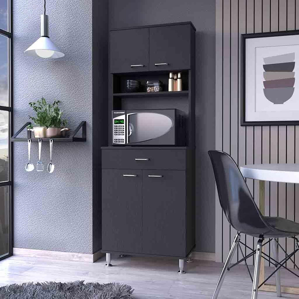 lapday Bay Area Pantry with 2 Door Cabinets, 1 Drawer, 4 Adjustable Metal Leg...