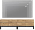 WAMPAT Modern TV Stand for TVs Up to 75 Inch, 2-in-1 Entertainment Center Media Console with Storage Cabinets, TV Console for Living Room, Oak