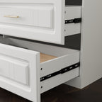 74.2" Tall Closet Storage Cabinet for Bedroom, Almirah for Clothes,White Standing Wardrobe Storage Closet Cabinet with 4 Doors and Shelves, Armoire Wardrobe with 4 Drawers and Hanging Rod