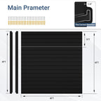 Slatwall Panel 4 FT x 4 FT, Interlocking Slat Wall Paneling, Wall Mounted PVC Wallpanel, Suitable for Garage Storage and Organizer, Slatwall Board, Shelves - Black