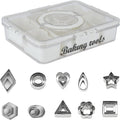 Cookie Cutter Tool Storage Box,Cake Decorating Supplies Accessories Bins,Cookie Cutter Storage with Mold,Transparent Dustproof Lid,Biscuits Cutters Organizer Storage with 8 Compartment