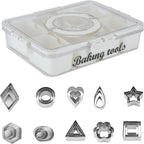 Cookie Cutter Tool Storage Box,Cake Decorating Supplies Accessories Bins,Cookie Cutter Storage with Mold,Transparent Dustproof Lid,Biscuits Cutters Organizer Storage with 8 Compartment