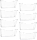 EASEPRES 8 Pack Clear Single Pocket Hanging File Organizer, Plastic Wall Mount Paper Mails Magazines Holder, Mounted Folder Bins for Office, School and Home, 13.85x3.14x6.88 inches