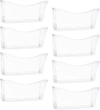 EASEPRES 8 Pack Clear Single Pocket Hanging File Organizer, Plastic Wall Mount Paper Mails Magazines Holder, Mounted Folder Bins for Office, School and Home, 13.85x3.14x6.88 inches
