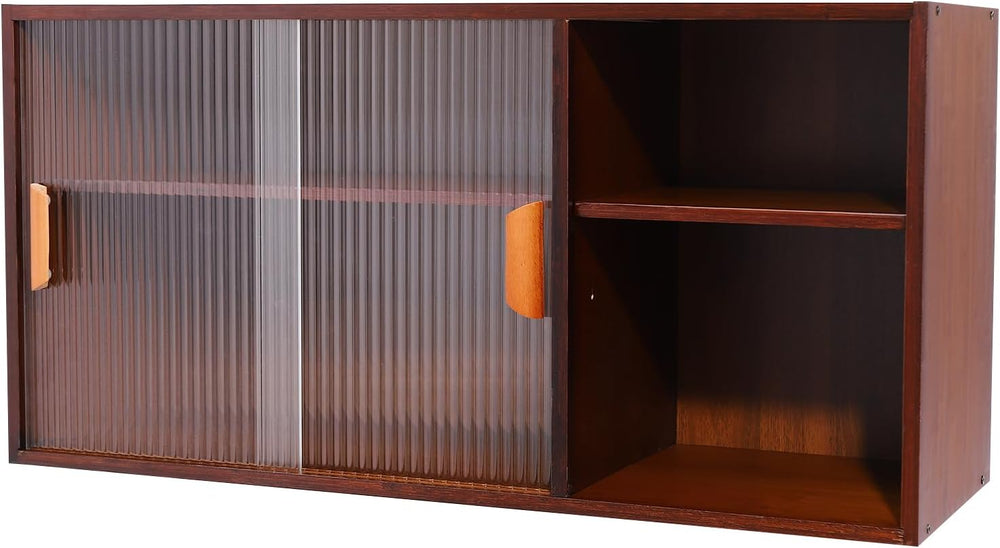 Xuthusman 2 Tier Small Kitchen Pantry Cabinet,31.5in Wall Sideboard with Glas...