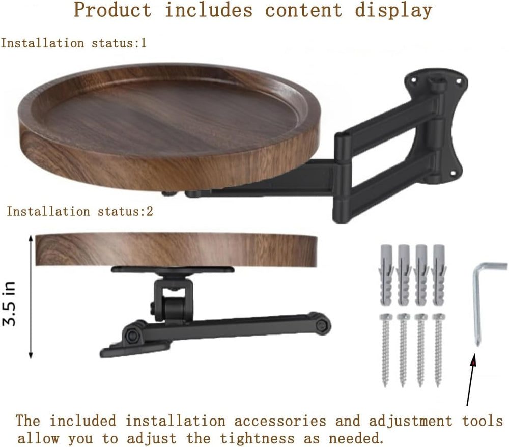 11.8-inch Retractable Wall-Mounted Folding Table with Adjustable Angle | Sofa...