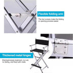 2Pcs Makeup Artist Chair, Tall Directors Foldable W/Aluminum Frame and Footrest, Makeupfor Makeup Artist,(Orange)