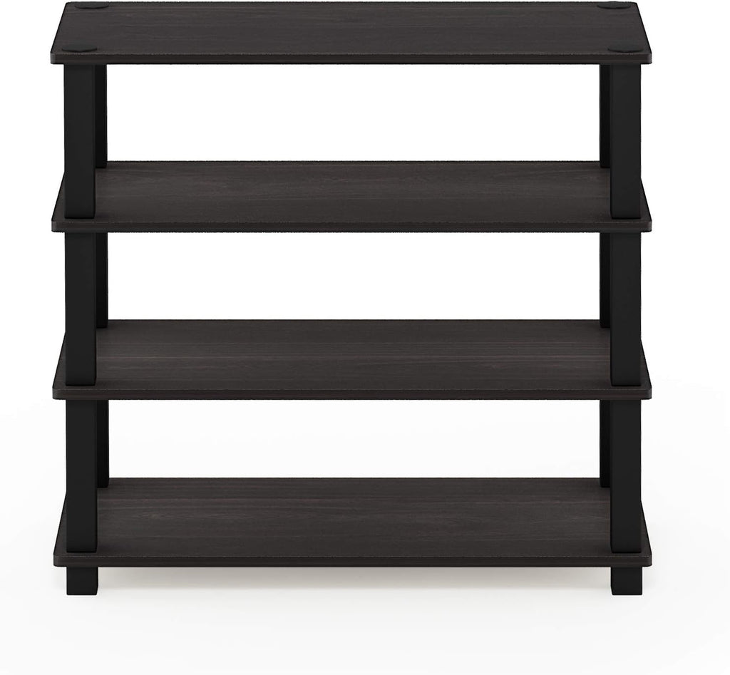 Furinno Turn-S-Tube 4-Tier Shoe Rack, Espresso/Black