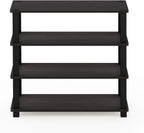 Furinno Turn-S-Tube 4-Tier Shoe Rack, Espresso/Black