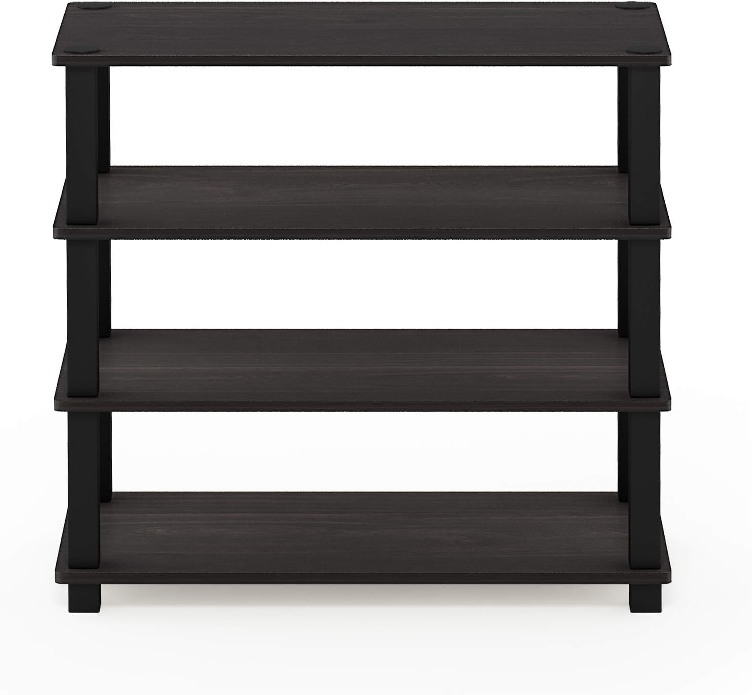 Furinno Turn-S-Tube 4-Tier Shoe Rack, Espresso/Black