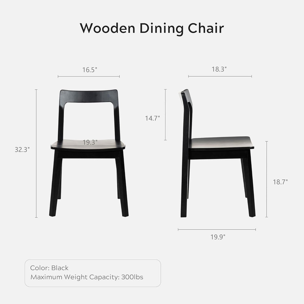 EYYTHUNG Farmhouse Wood Dining Chairs Set of 2,Wooden Kitchen Chairs, Mid Cen...