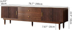 Mid Century Modern TV Stand for 90 inch TV, 78.7" Walnut TV Console with 2 Storage Cabinet & 2 Drawers, Entertainment Center, Media Console for Living Room/Bedroom