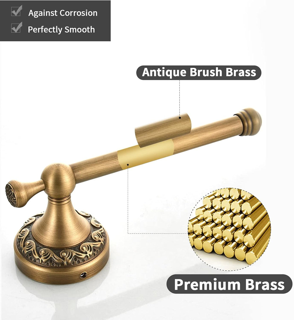 WOLIBEER Antique Brass Toilet Paper Holder, Brass Towel Ring Oval, Hand Towel...