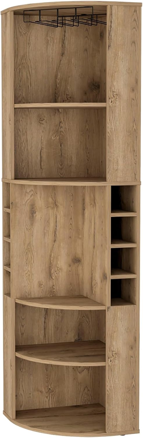 Wine Rack 5 Large Shelves Corner Storage Cabinet, Pantry Sideboard Locker for...