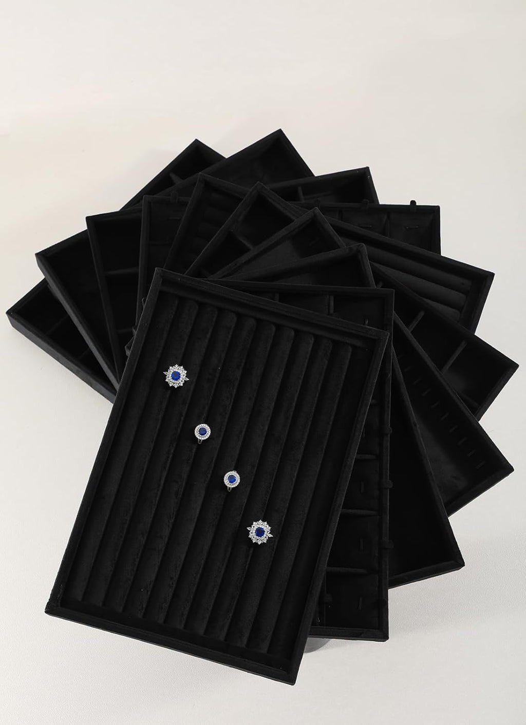 Earring Storage Organizer, Velvet Drawer Jewelry Organizer,Premium Earring Jewelry Box,Luxury Rock Storage,Black Jewelry Tray