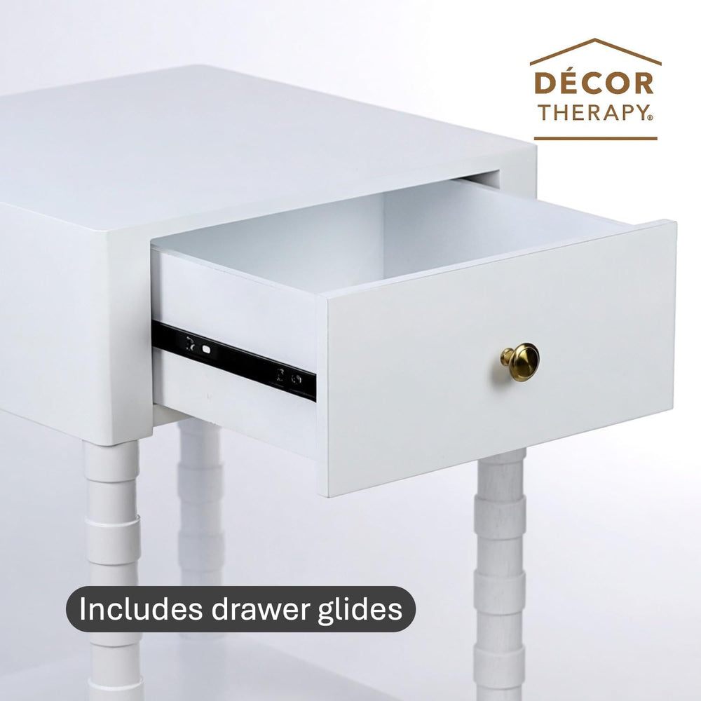 Decor Therapy Sterling Modern Side Table with Storage Drawer, Lower Shelf, Co...