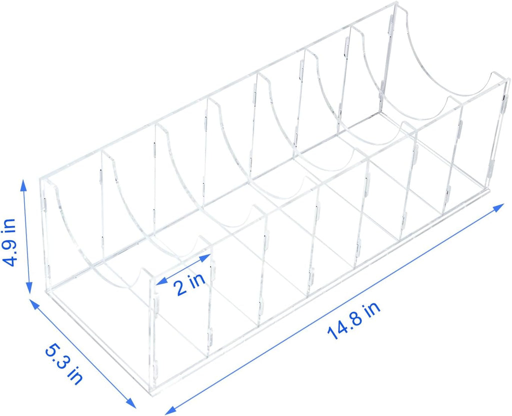 ECOSEAO Clear Acrylic 7 Compartment Belt Organizer, Adjustable DIY Divider Dustproof Belt Storage Box, Closet Holder for Men Belts Ties Jewelry Accessories (7 Ties)