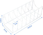 ECOSEAO Clear Acrylic 7 Compartment Belt Organizer, Adjustable DIY Divider Dustproof Belt Storage Box, Closet Holder for Men Belts Ties Jewelry Accessories (7 Ties)