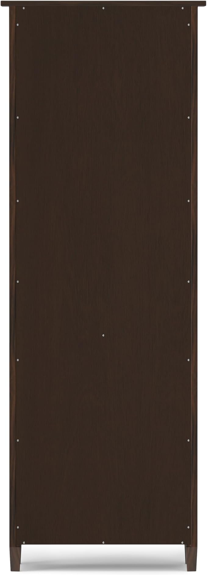 SIMPLIHOME Warm Shaker Bookcase - 72 inch Tall 5-Shelf Solid Wood Bookshelf in Tobacco Brown, Transitional Storage for Living Room, Study Room or Office with Adjustable Shelves and Tapered Legs