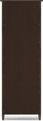 SIMPLIHOME Warm Shaker Bookcase - 72 inch Tall 5-Shelf Solid Wood Bookshelf in Tobacco Brown, Transitional Storage for Living Room, Study Room or Office with Adjustable Shelves and Tapered Legs