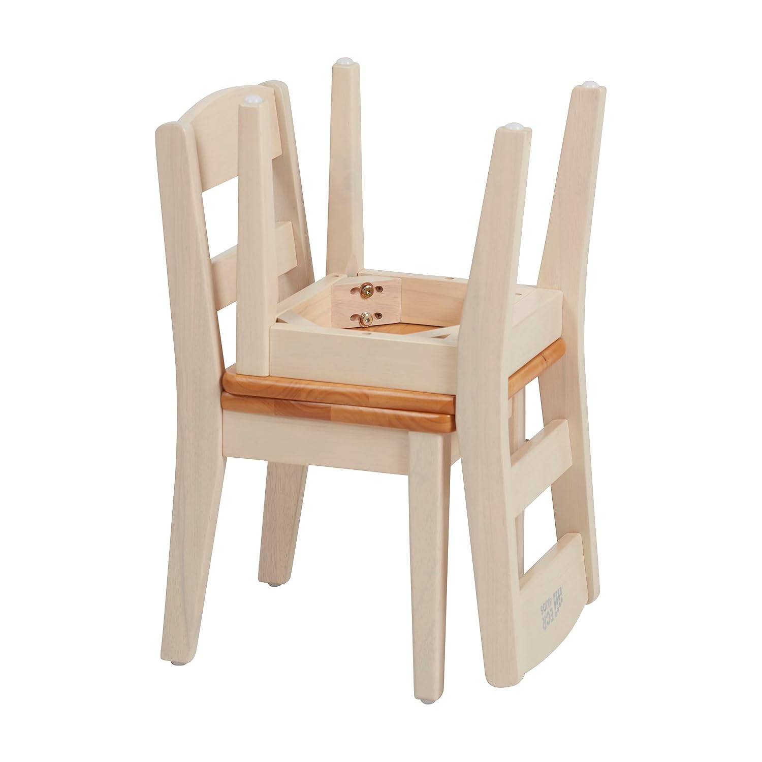 ECR4Kids Hideaway Chair, Kids Furniture, Honey/Antique White, 2-Pack