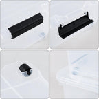 20 Quart Under Bed Plastic Storage Bins, 4-Pack Clear Under Bed Storage Box with Wheels