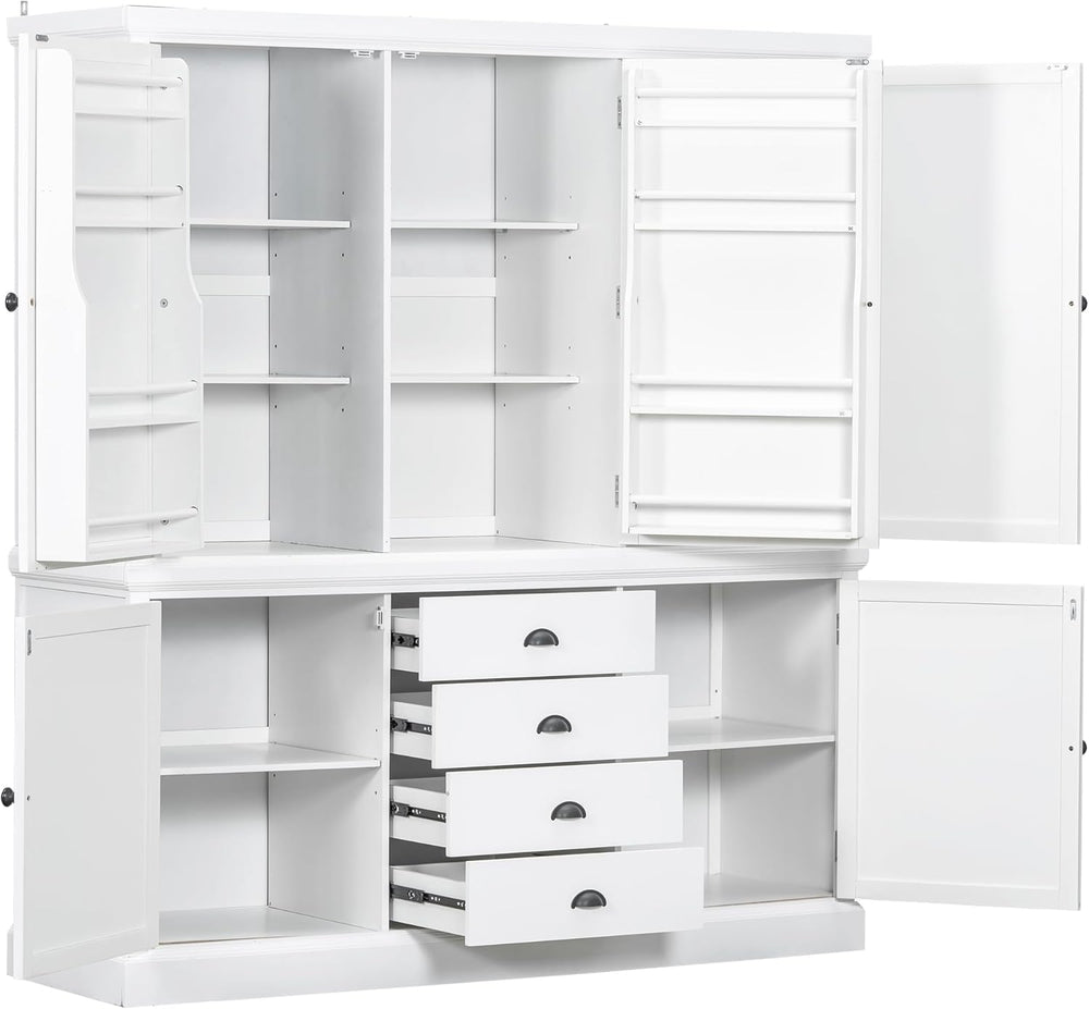 VilroCaz Freestanding Large Kitchen Pantry, Wooden Kitchen Organizers and Sto...