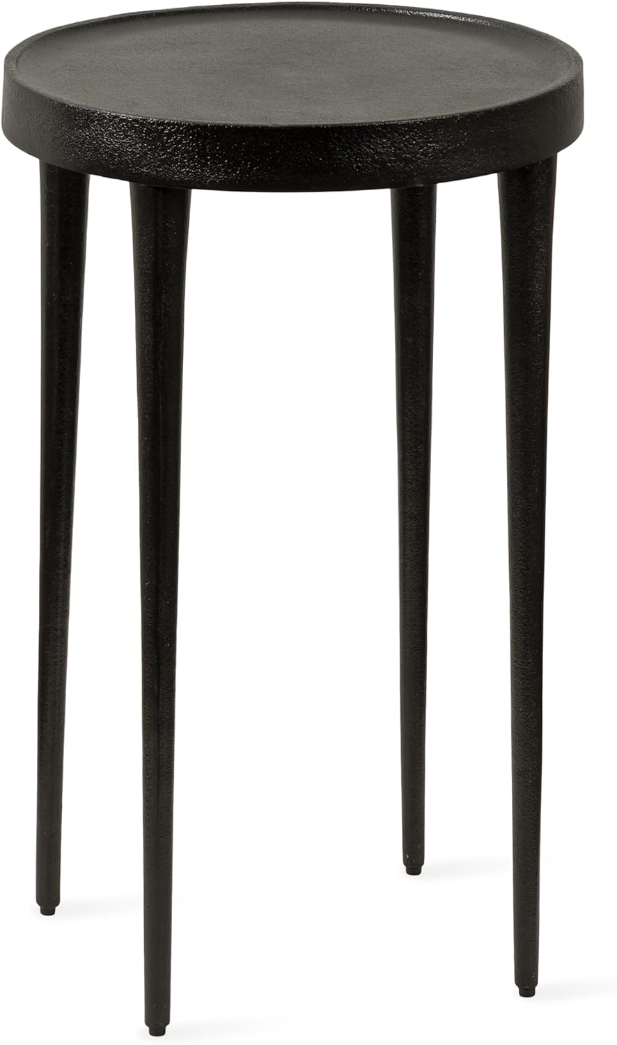 Kate and Laurel Rava Modern Metal Round Side Table, 14 x 14 x 22, Black, Cast...