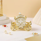 Retro Carriage Jewelry Trinket Box Enamel Ring Hold Boxes Hand-Painted Vintage Ornaments Craft Gift for Women(White)