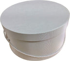 Sarah's Hat Boxes Classic Ivory Hat Box – 18.5" x 9.5" (Dia. x Ht.) Handmade in USA – Odorless Non-Toxic Adhesive, Cording Handle – Premium Storage for Hats & Accessories