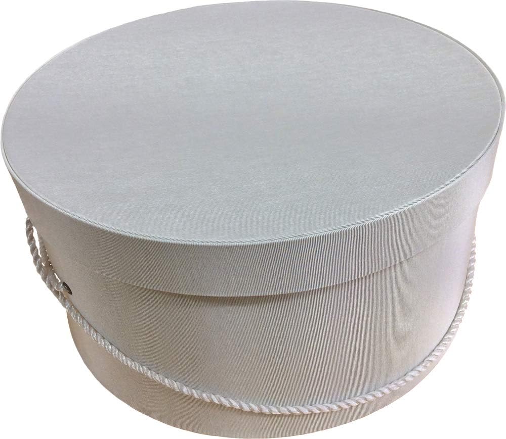 Sarah's Hat Boxes Classic Ivory Hat Box – 11" x 5.5" (Dia. x Ht.) Handmade in USA – Odorless Non-Toxic Adhesive, Cording Handle – Premium Storage for Hats & Accessories