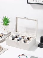 Bracelet Holder Organizer Box, Jewelry Storage Case with 2 Rods, Bangle Watch Display Tray for Women Girls (Beige)