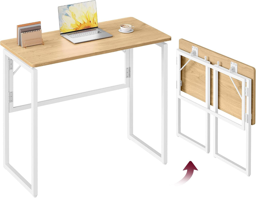 VASAGLE Folding Desk, Small Computer Desk, Foldable Table 31.5 Inch | One-Pie...