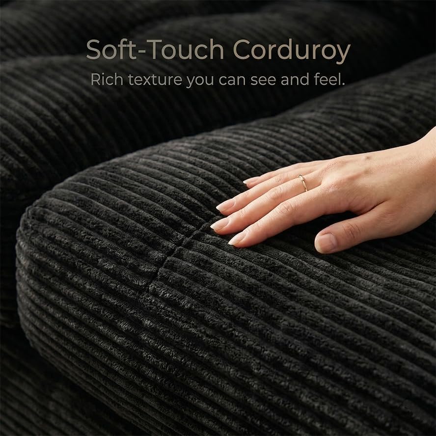 96" L Shaped Modular Sectional Sofa, Cloud Couch with Deep Seat Chaise, ...
