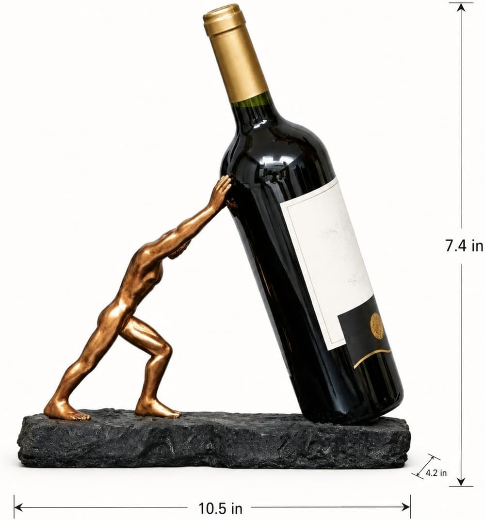 AWNR Abstract Single Wine Liquor Bottle Holder Gifts for Men, Display Shelf |...